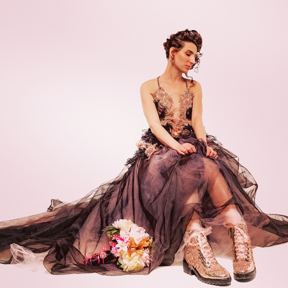 "HANNAH NOELLE Black Gothic Wedding Ballgown Set - Picture 6 of 10